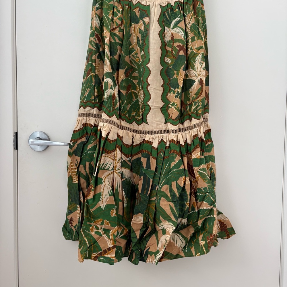 NWOT Farm Rio Beige Tropical Isla Lenzing™ Ecovero™ Euroflax™ Maxi Dress S - Picture 5 of 16